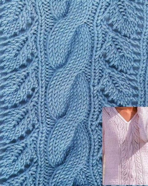 Leaf Cable Knit Stitch Pattern