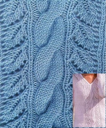 Leaf Cable Knit Stitch Pattern