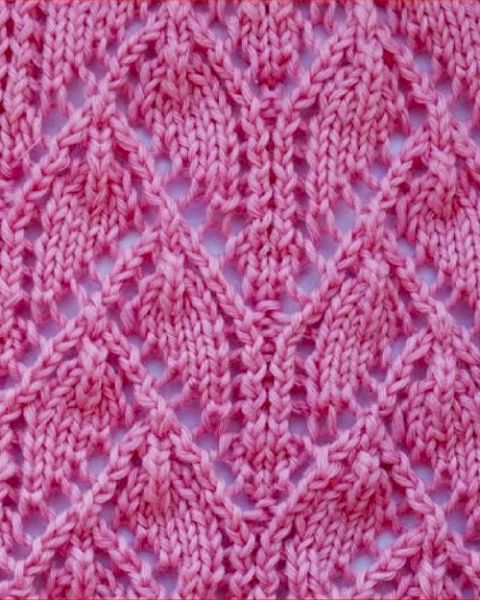 Leaf Lace Knit Stitch Pattern