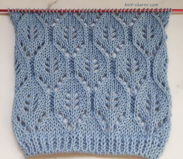 Lace Leaves Stitch Knitting Pattern