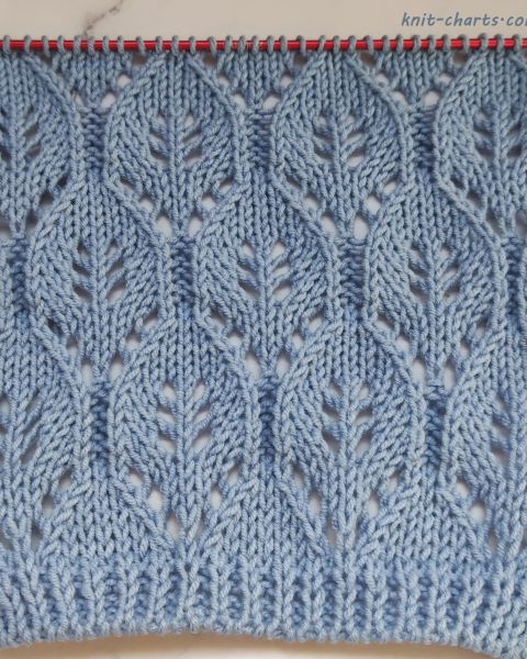Lace Leaves Stitch Knitting Pattern