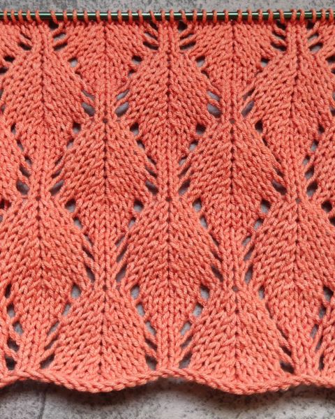 Lace Leaves Stitch Knitting Pattern