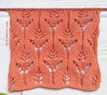 Lace Leaves Stitch Knitting Pattern