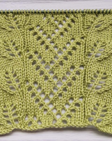 Lace Leaves Stitch Knitting Pattern