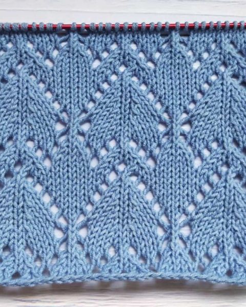 Lace Leaf Stitch Knitting Pattern