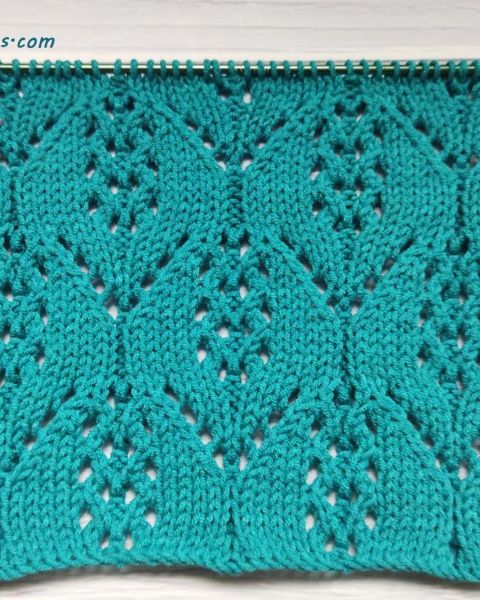 Lace Leaves Stitch Knitting Pattern