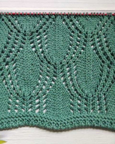 Lace Leaf Stitch Knitting Pattern