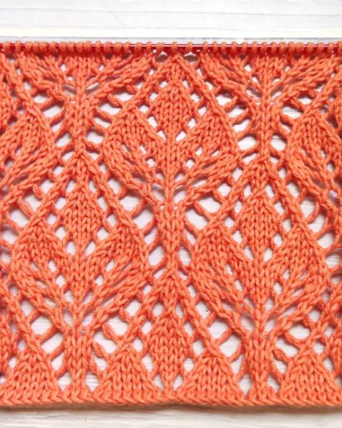 Leaf Lace Stitch Knitting Pattern