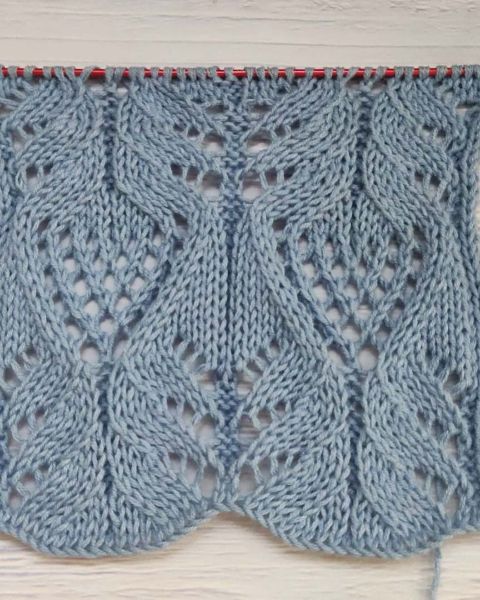 Lace Leaves Stitch Knitting Pattern