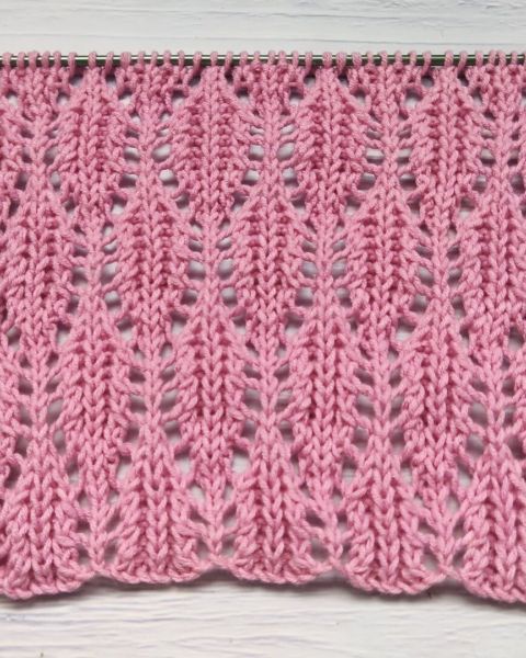Lace Leaf Stitch Knitting Pattern