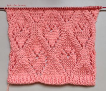 Lace Heart Stitch Knitting Pattern