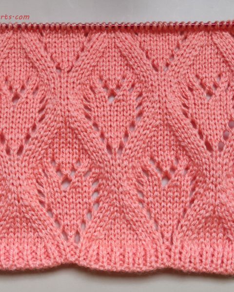 Lace Heart Stitch Knitting Pattern