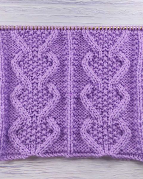 Hearts with Pearl Stitch Knitting Pattern