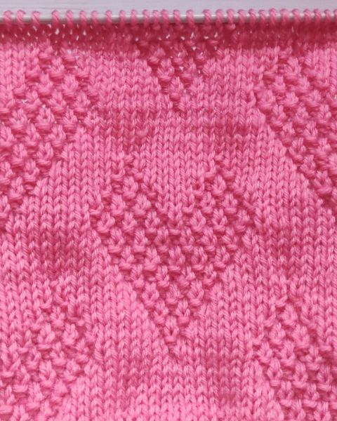 Relief Hearts Knitting Stitch