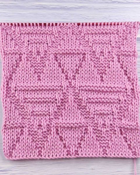 Relief Hearts Stitch Knitting Pattern