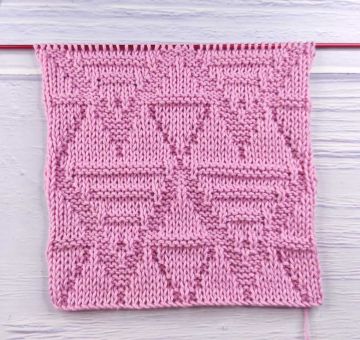 Relief Hearts Stitch Knitting Pattern