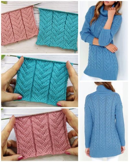 Herringbone Relief Stitch Pattern