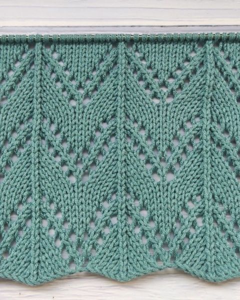 Wave Lace Stitch Knitting Pattern