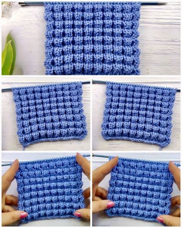 Textured Squares Stitch Knitting Pattern