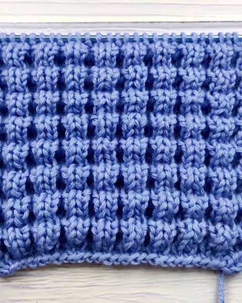 Textured Squares Stitch Knitting Pattern
