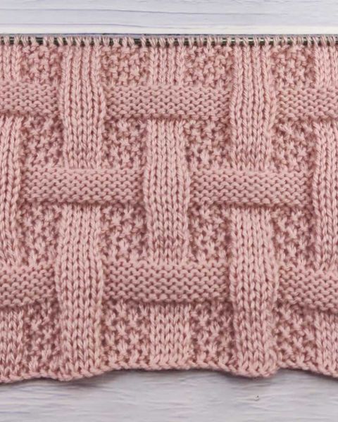 Relief Squares Stitch Knitting Pattern