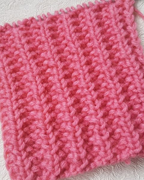 Uneven Rib Knitting Stitch 2 x 2 