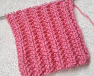 Uneven Rib Knitting Stitch 2 x 2 