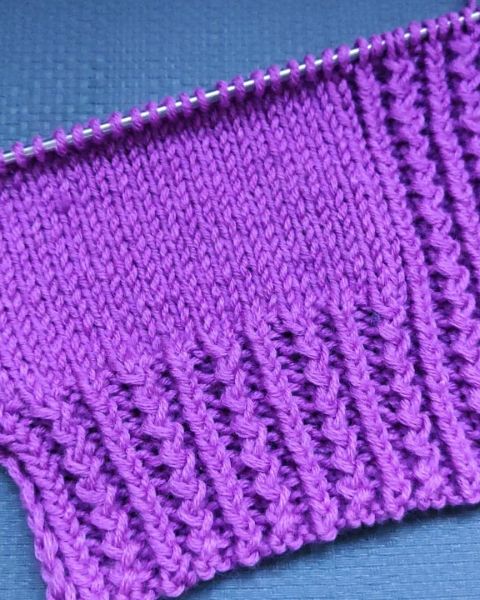 Relief Rib Stitch Knitting Pattern