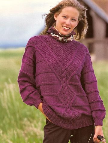 Sweater in a Mix of Patterns