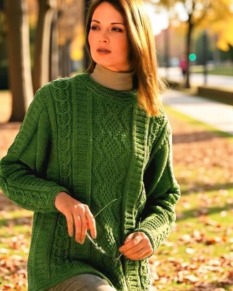 Sweater in a Mix of Patterns