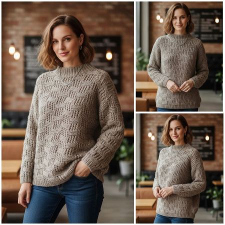 Sweater with Checkerboard Pattern