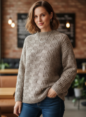 Sweater with Checkerboard Pattern