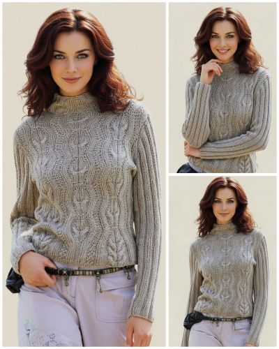 Sweater with Ribbed Sleeves