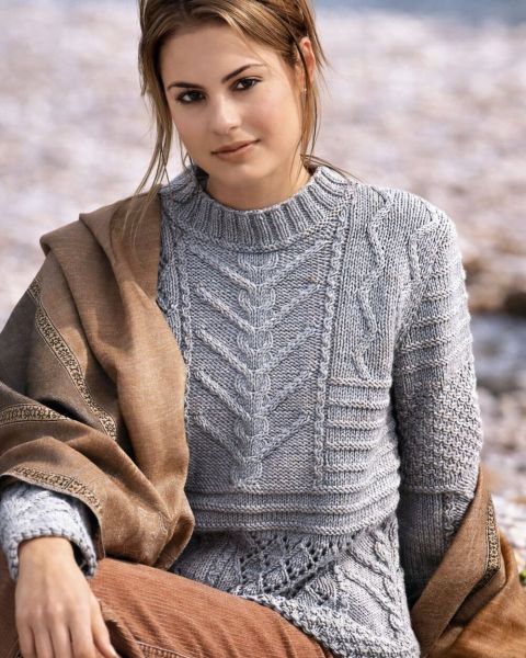 Sweater with Pattern Mix