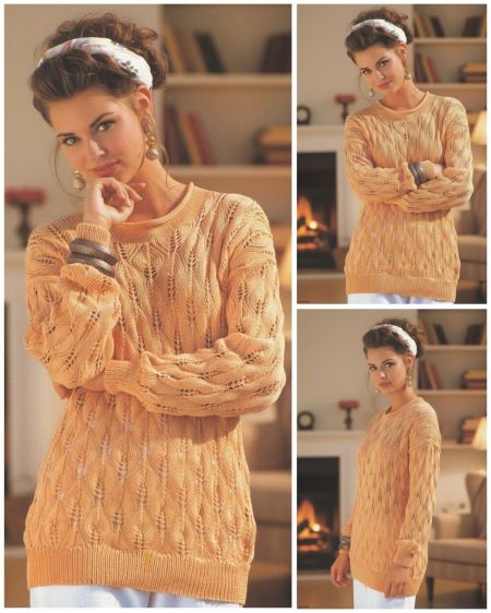Sweater with Leaf Pattern