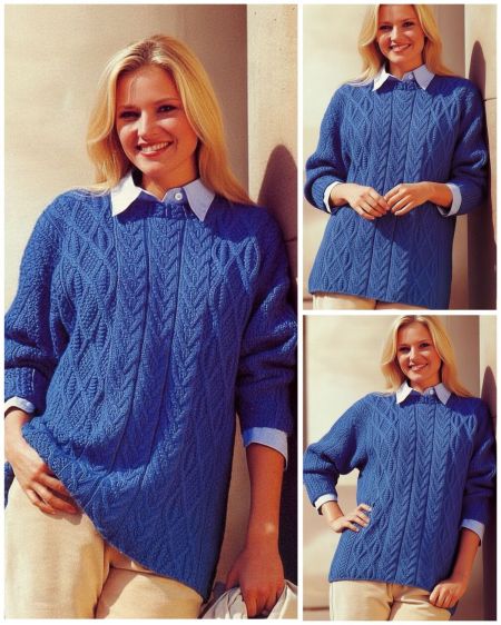Diamond and Cable Stitch Sweater