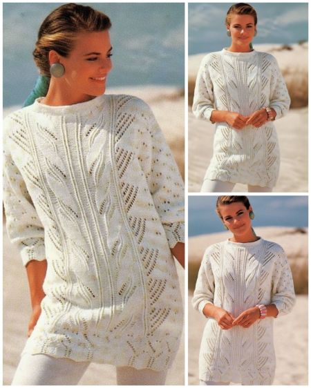 Long Sweater with Pattern combination