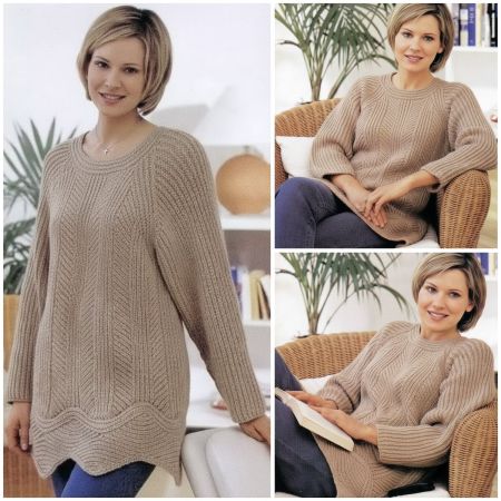 Sweater with Wavy Border