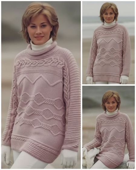 Sweater worked sideways