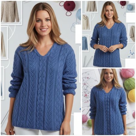 Sweater in a Combination of Lace Patterns