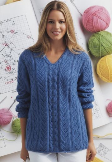 Sweater in a Combination of Lace Patterns