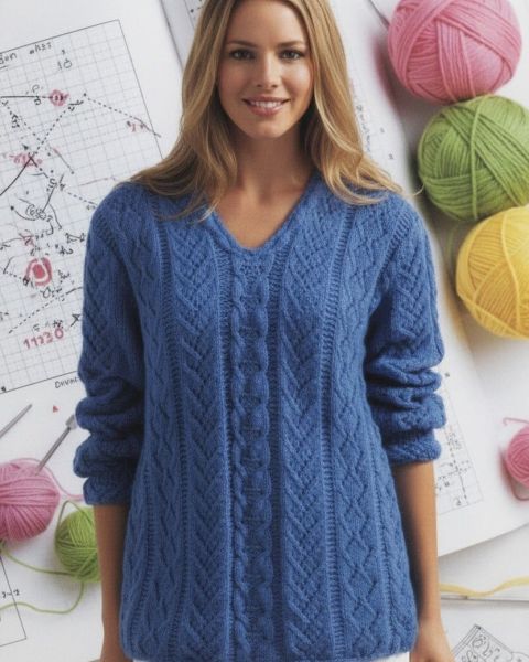 Sweater in a Combination of Lace Patterns