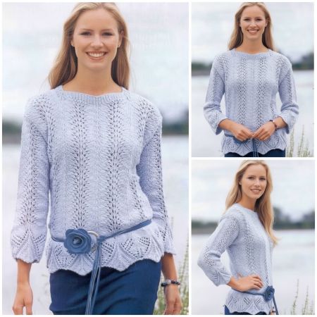 Sweater with Wavy Edging