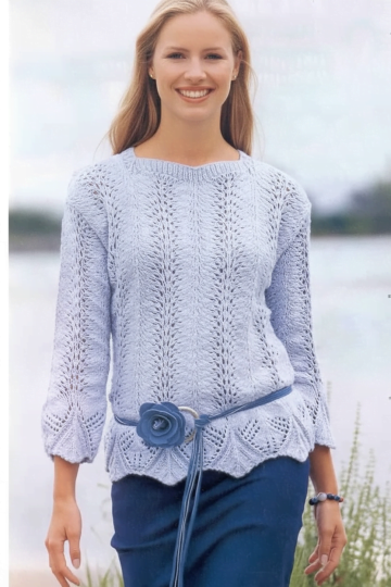 Sweater with Wavy Edging