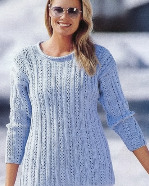 Sweater in Lace Stripes