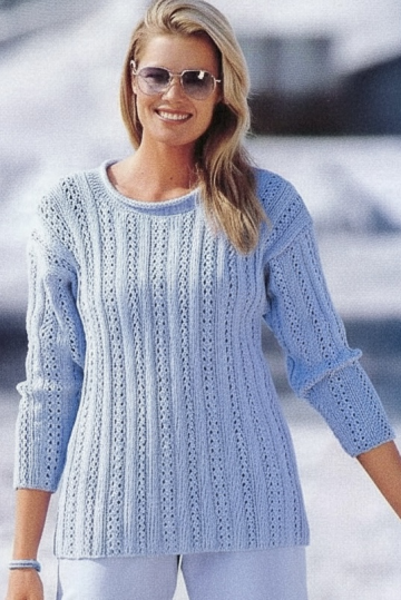 Sweater in Lace Stripes