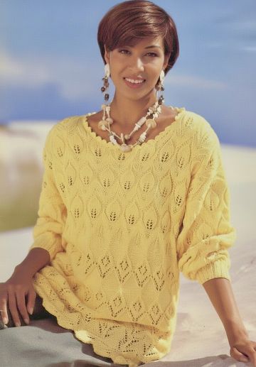 Sweater in Lace Leaf Pattern