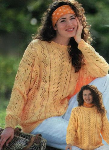 Sweater in Lace and Cable Stitch