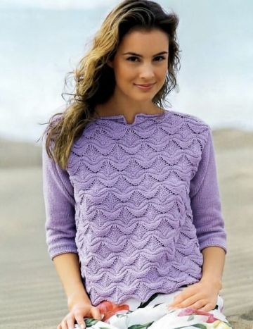 Sweater with Wave Pattern