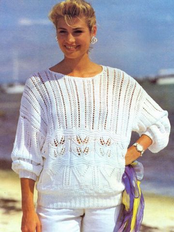 Lace Sweater with Leaf Pattern